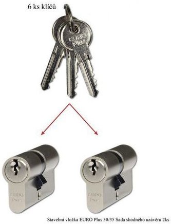 Vložka stavební 30+35 EP nikl sada 2 ks na společný uzávěr