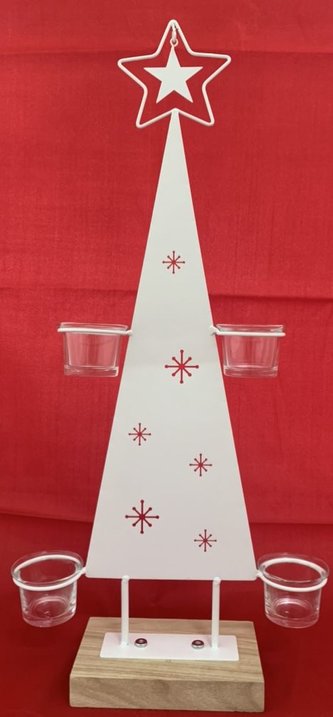 Svícen ve tvaru stromečku kovový malý