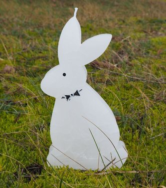 Svíčka zajíc bílý, výška 20 cm