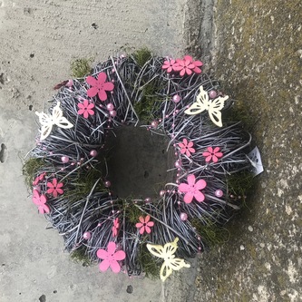 Věnec jarní s dekoracemi 25 cm