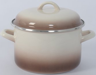 Hrnec smalt 1,75 l s poklicí dekor Cappuccino 15 cm