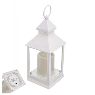 Lucerna vánoční 23 cm s LED svíčkou