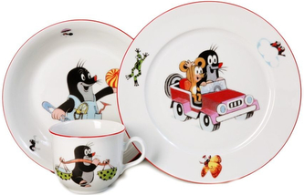 Sada dětská 3 díly KRTEČEK S AUTÍČKEM