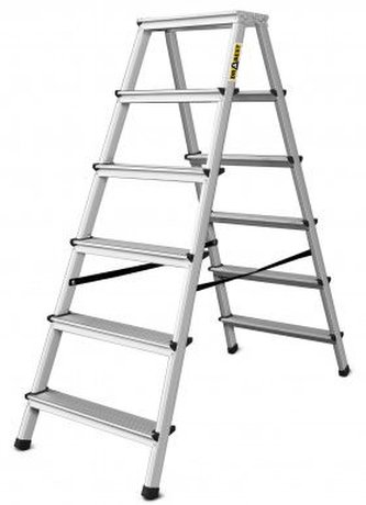 Schůdky žebřík dvojitý Al 2x6 příčky-nosnost 125 kg