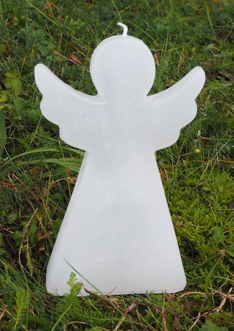 Svíčka ANDĚL plochý velký 19x12cm