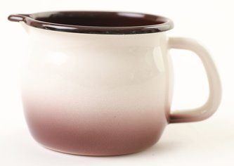 Hrnek smalt 0,8 l baněný s výlevkou dekor Cappuccino