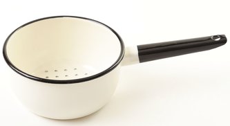 Cedník smalt 1,5 l s rukojetí MILK