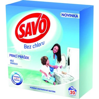 Prášek na praní SAVO 1,4kg na bílé prádlo 20 dávek