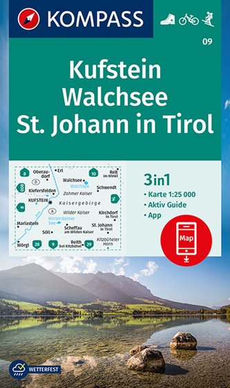 KOMPASS Wanderkarte Kufstein, Walchsee, St. Johann in Tirol 1:25 000  LZ bis 2026