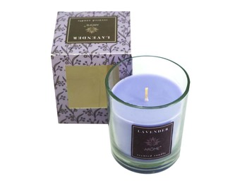 Svíčka s rostlinnou vůní v krabičce, 120g, Levandule, II. jakost