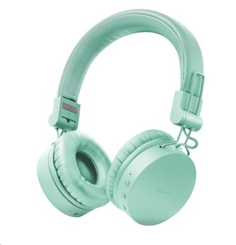 TRUST bezdrátová sluchátka Tones Bluetooth Wireless Headphones, turquoise/tyrkysová