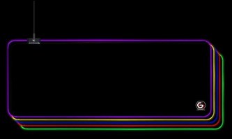 GEMBIRD Podložka pod myš MP-GAMELED-L, USB, RGB podsvícení, herní, 300x800mm, látková, černá