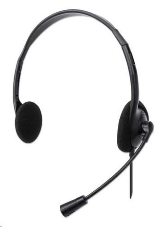 MANHATTAN Sluchátka s mikrofonem Stereo USB Headset, box