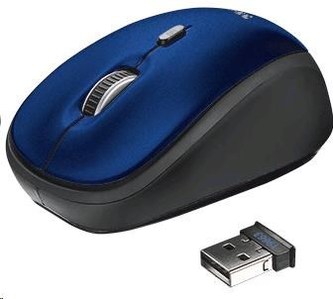 TRUST Myš Yvi Wireless Mouse - blue, modrá, USB, bezdrátová