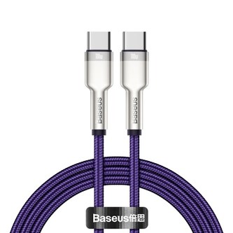 Baseus Cafule Series nabíjecí / datový kabel USB-C samec na USB-C samec s kovovými koncovkami 100W 2m, fialová