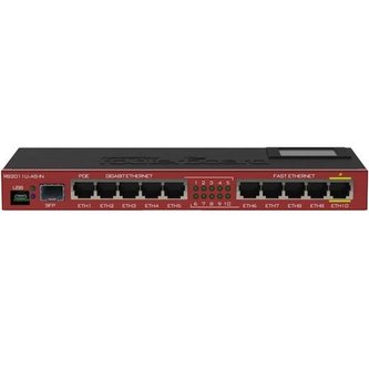 MikroTik RouterBOARD RB2011UiAS-IN, 600MHz CPU, 128MB RAM, 10x LAN, 1x SFP, 1x microUSB, vč. L5 licence