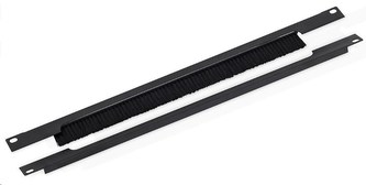 TRITON 19\" průchozí panel 1U rozdělený horizontálně, kartáč, otvor 350 x 21 mm, černý