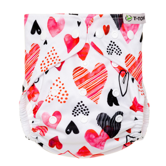 Kalhotková plena AIO - přebalovací set patentky, hearts