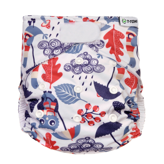 Kalhotková plena AIO - přebalovací set suchý zip, owls