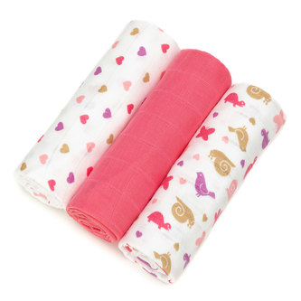 TETRA pleny HIGH QUALITY, s potiskem, 70x70, pink snails / růžoví šneci