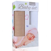 Baby set - bambusová osuška beige / béžová + bambusová osuška white / bílá