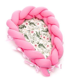 Pletené  hnízdečko 2v1, roses