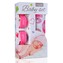 Baby set - bambusová osuška pink elephants / růžoví sloni + kočárkový kolíček pink / růžová