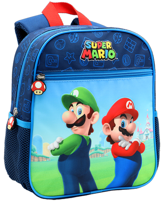 Dětský batoh Nintendo|Super Mario: Mario & Luigi (objem 8 litrů|25 x 29 x 11 cm) modrý polyester