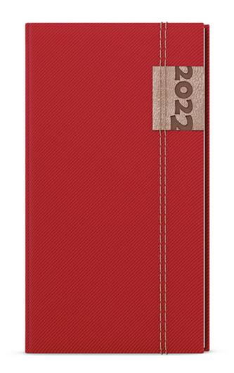 Týdenní kapesní diář denim červená