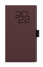 Týdenní kapesní diář Fabric bordó