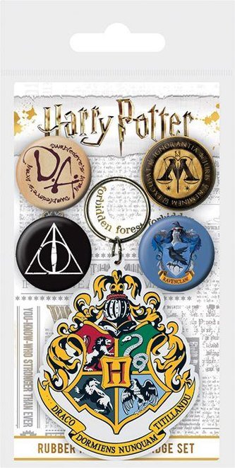 Harry Potter Sada odznaků a klíčennky