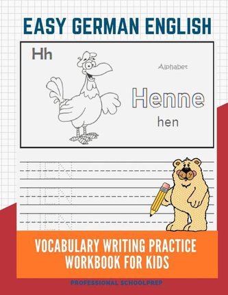 Easy German English Vocabulary Writing Practice Workbook for Kids: Fun Big Flashcards Basic Words for Children to Learn to Read,