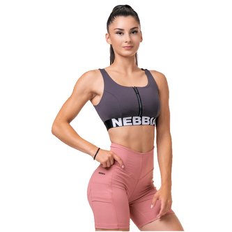 Sportovní podprsenka Smart Zip Marron - NEBBIA - Velikost S