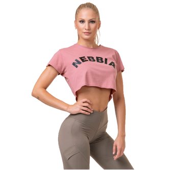 Dámské tričko Crop Top Fit&Sporty Black - NEBBIA - Velikost L