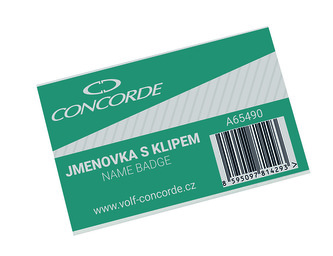 Jmenovka CONCORDE s klipem a špendlíkem