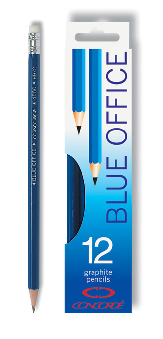 Grafitové tužky CONCORDE BlueOff,pryž,č.2/HB,12ks