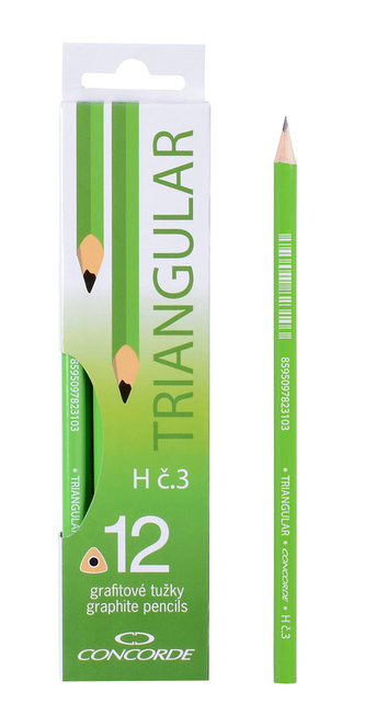Grafitové tužky CONCORDE trojhranné č.3/H, 12ks