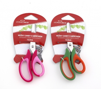 Nůžky CONCORDE Candy,13,5cm školní s měřít., asort