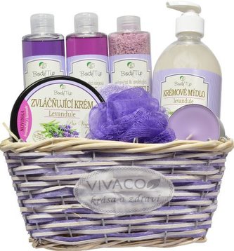 body tip Dárkové balení Levandule PREMIUM v proutěném košíku