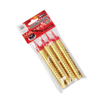 TAMIPOL Fontána dortová 12cm, zlatá, 4 ks