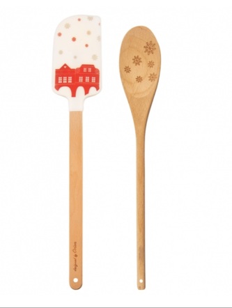 Dárková stěrka s vařečkou DOMKY zlatá