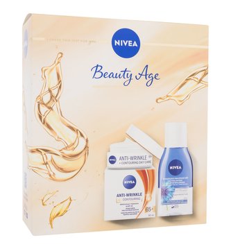 Nivea Beauty Age denní pleťový krém Anti-Wrinkle + Contouring SPF30 50 ml + odličovač očí Cornflower 125 ml