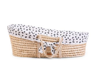 Košík pro miminko Natural + matrace + potah Jersey Leopard