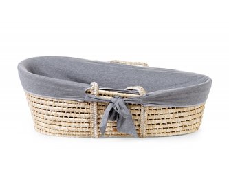 Košík pro miminko Natural + matrace + potah Jersey Grey