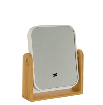 Kosmetické zrcátko plast/bambus 18x4,5x21cm