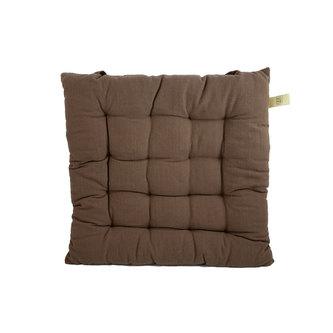 Podsedák prošívaný 40*40 cm, pruhovaný, hnědý