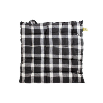 Podsedák prošívaný 40*40 cm, kostičkovaný, tmavě šedo-bílý