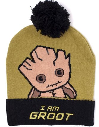 Přeložená úpletová zimní čepice Marvel: I Am Groot (univerzální)