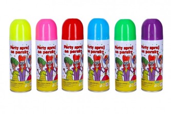 Sprej barevný na paruky smývatelný 17cm 140 ml 6 barev na výběr - 1 KS