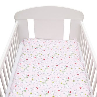 2-dílné ložní povlečení New Baby 90/120 cm Ptáčci růžovo-bílé